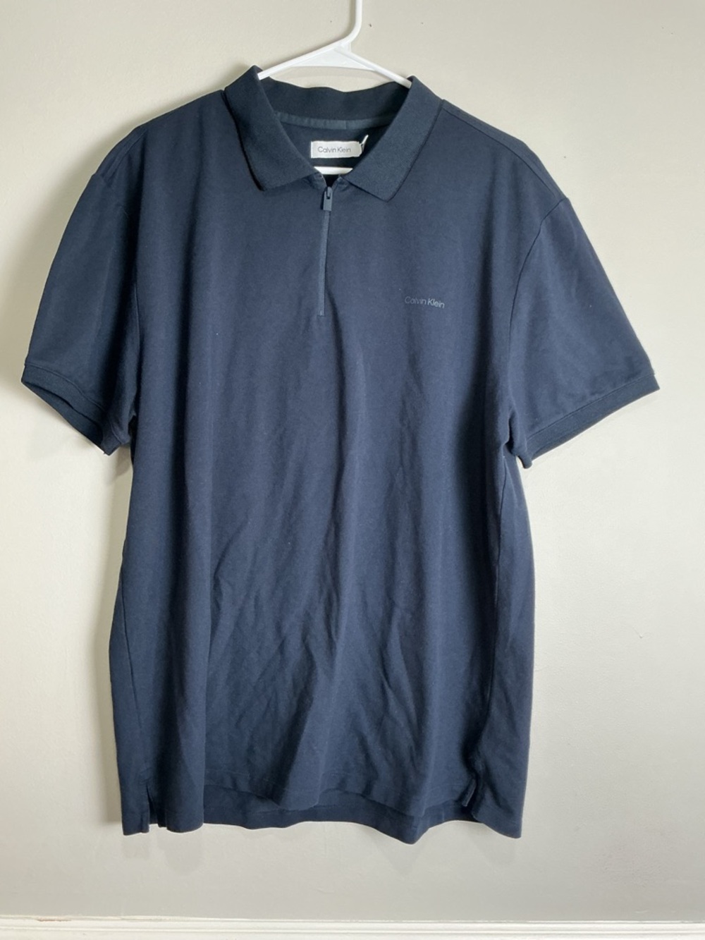 Calvin Klein Men's Dark Navy Zip Polo